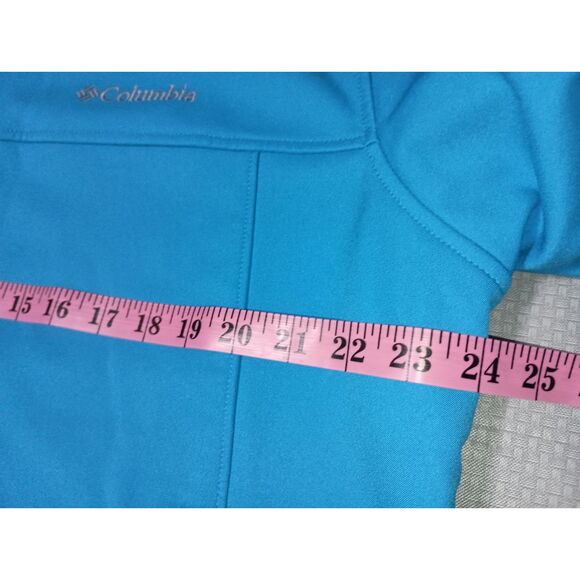 COLUMBIA:  Blue Softshell Jacket, with Zipped Chest Pocket, Men Size L - Picture 3 of 6
